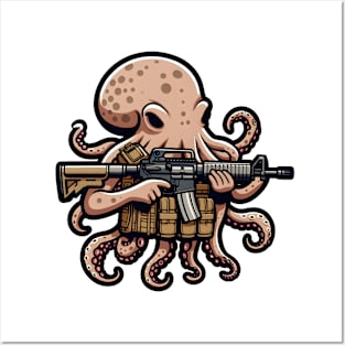 Tactical Octopus Adventure Tee: Where Intelligence Meets Style Posters and Art